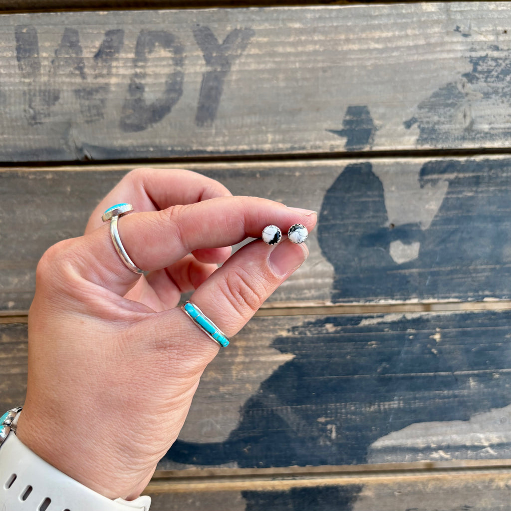 White Buffalo Dainty Studs