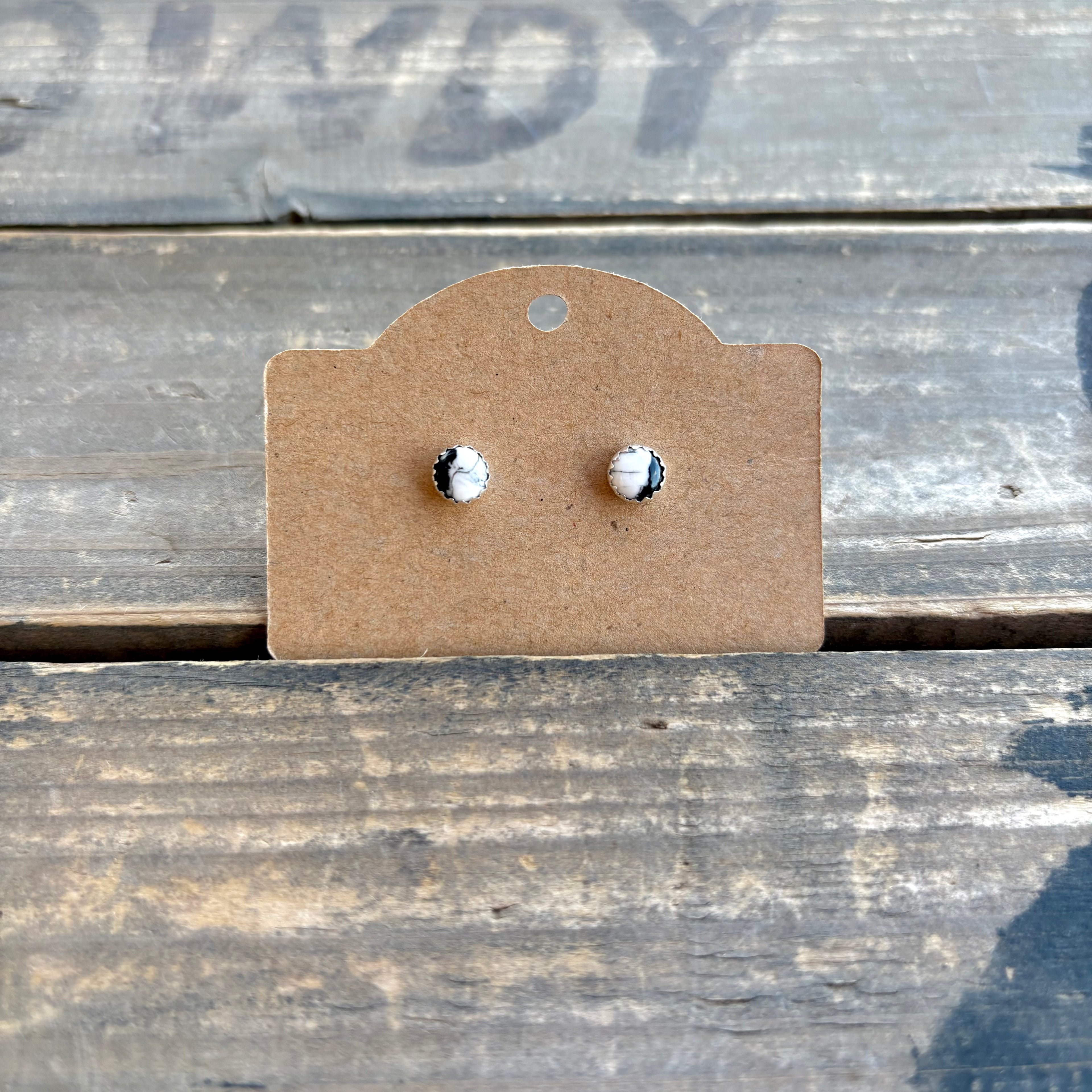 White Buffalo Dainty Studs