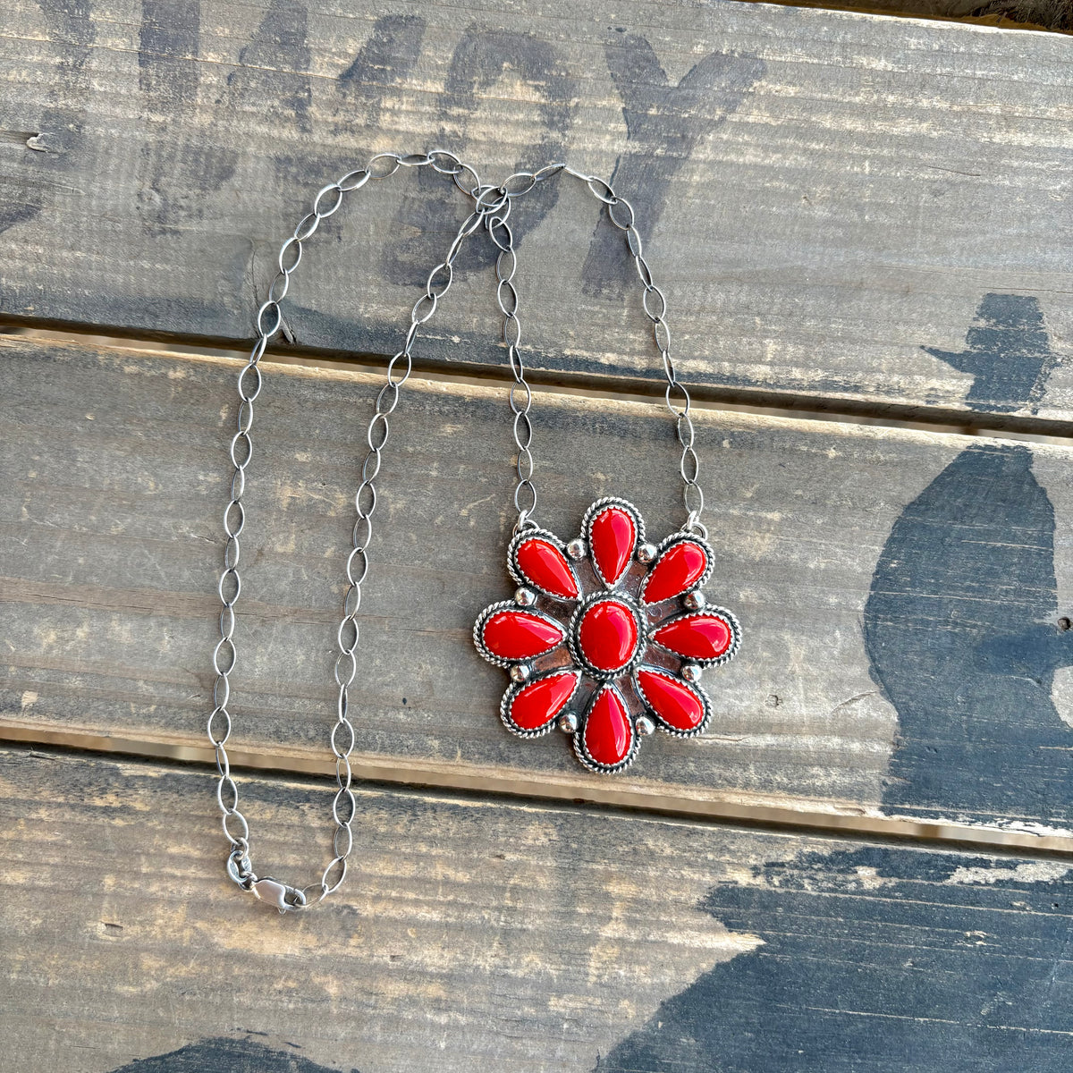 The "Big Red" Cluster Necklace