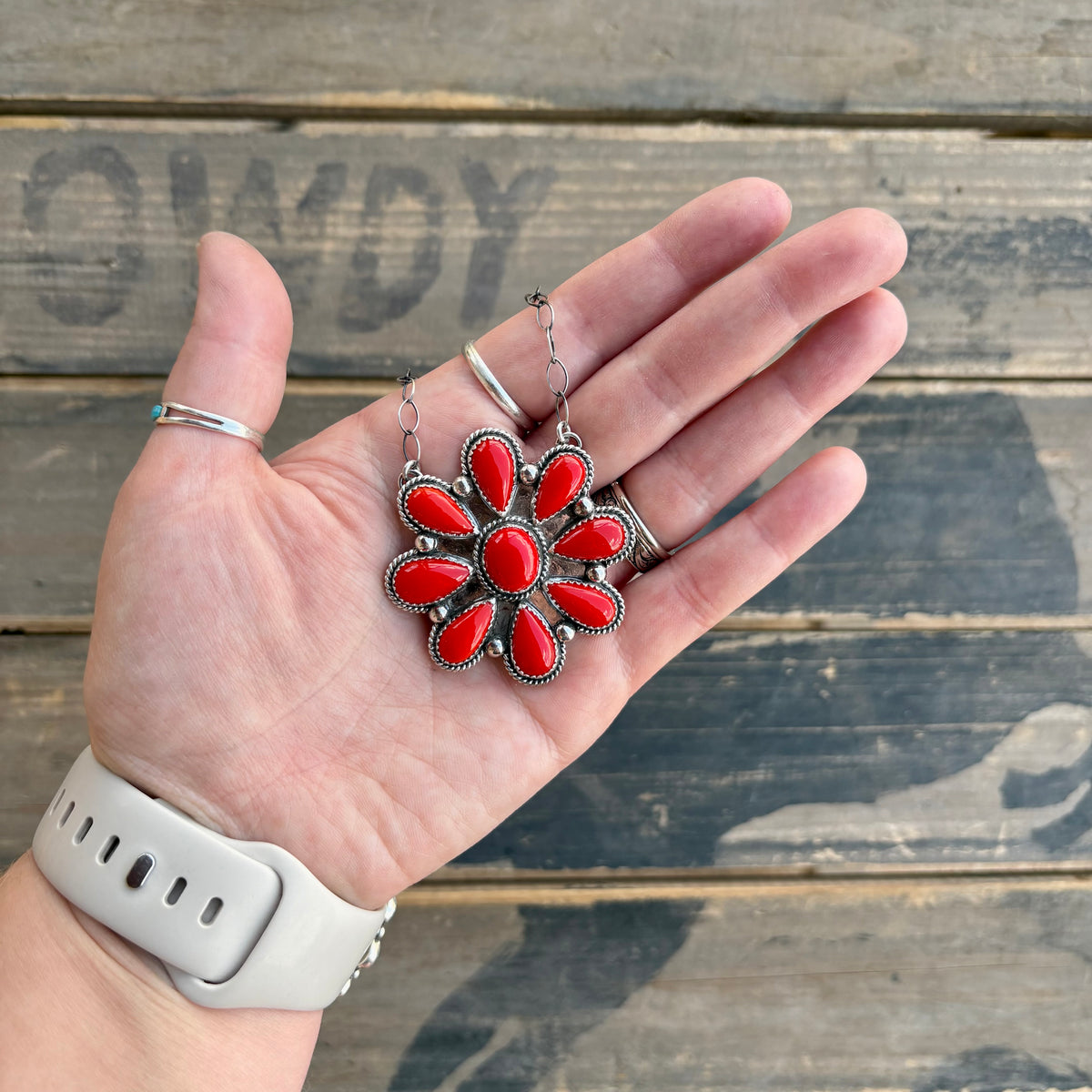 The "Big Red" Cluster Necklace