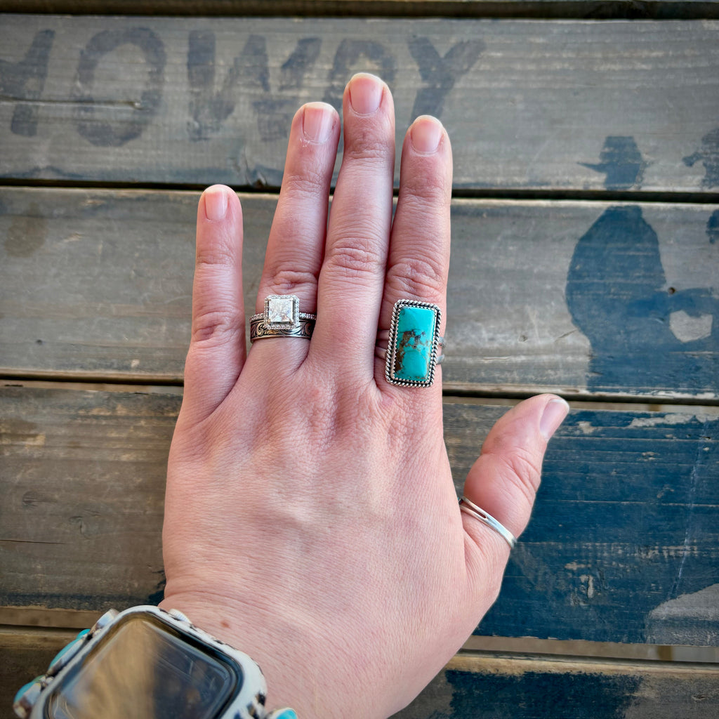 Size 8.5 Turquoise Bar Ring