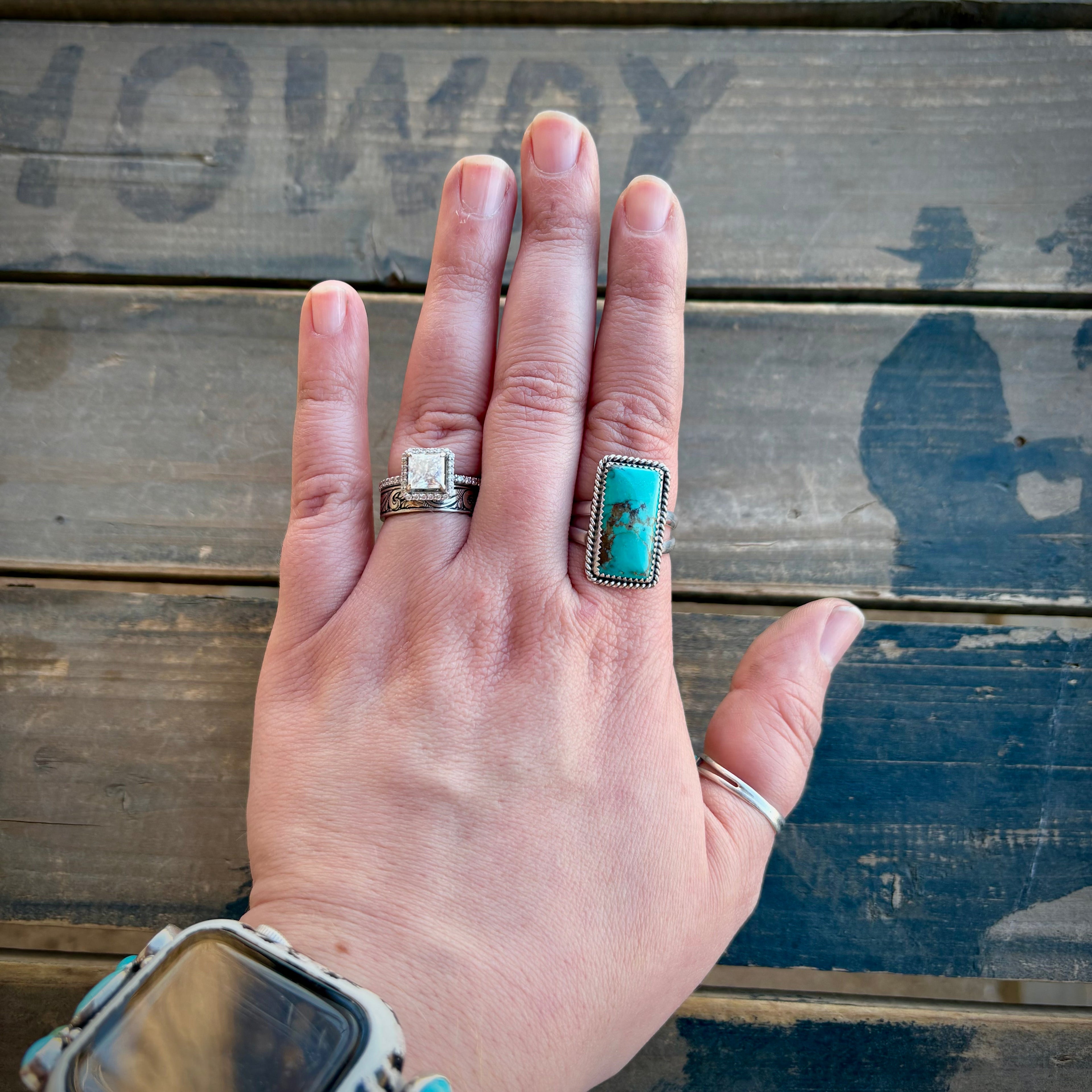 Size 8.5 Turquoise Bar Ring